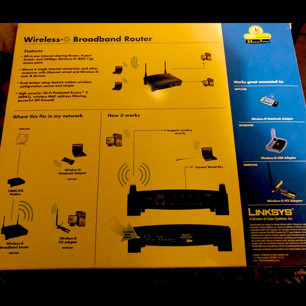 Linkysys wireless G broadband router